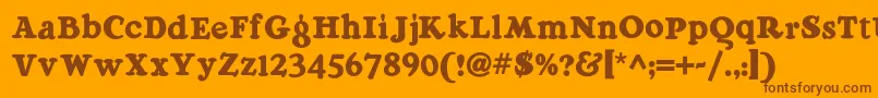 Raggmoppnf Font – Brown Fonts on Orange Background