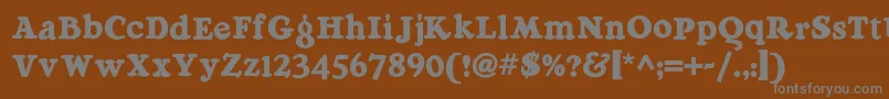フォントRaggmoppnf – 茶色の背景に灰色の文字