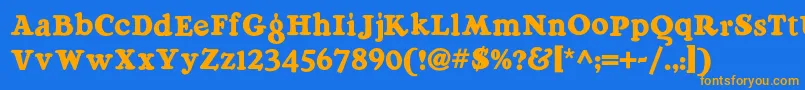 Raggmoppnf Font – Orange Fonts on Blue Background