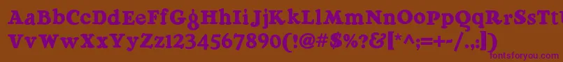 Raggmoppnf Font – Purple Fonts on Brown Background