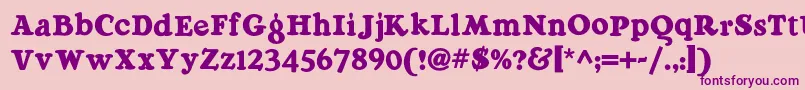 Raggmoppnf Font – Purple Fonts on Pink Background