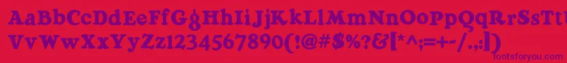 Raggmoppnf Font – Purple Fonts on Red Background