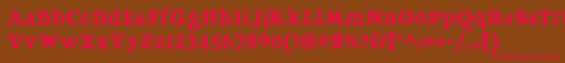 Raggmoppnf Font – Red Fonts on Brown Background
