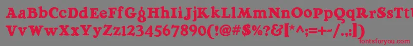 Raggmoppnf Font – Red Fonts on Gray Background