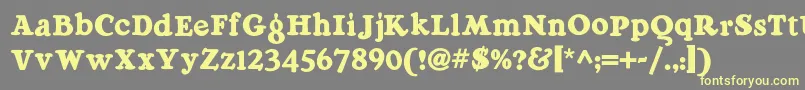 Raggmoppnf Font – Yellow Fonts on Gray Background