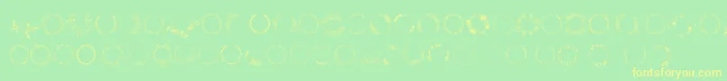 Czcionka Spring Romance – żółte czcionki na zielonym tle