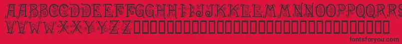 Spring-Schriftart – Schwarze Schriften auf rotem Hintergrund