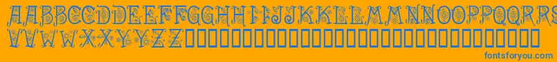 Spring Font – Blue Fonts on Orange Background