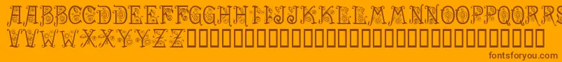 Шрифт Spring – коричневые шрифты на оранжевом фоне