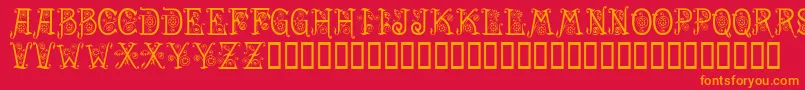 Police Spring – polices orange sur fond rouge
