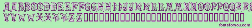 Spring Font – Purple Fonts on Green Background