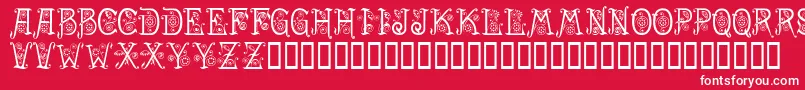 Spring-Schriftart – Weiße Schriften auf rotem Hintergrund