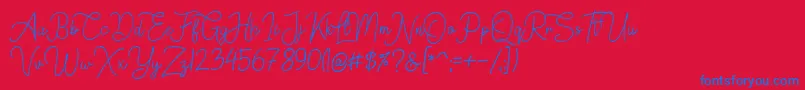 Springfield Demo Font – Blue Fonts on Red Background