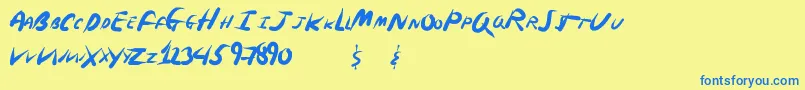 SpringNinja Font – Blue Fonts on Yellow Background