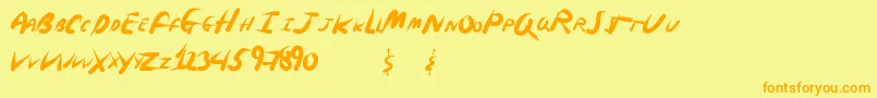 SpringNinja Font – Orange Fonts on Yellow Background