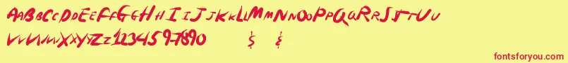 Шрифт SpringNinja – красные шрифты на жёлтом фоне