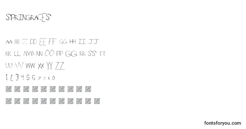 SpringRaces Font – alphabet, numbers, special characters