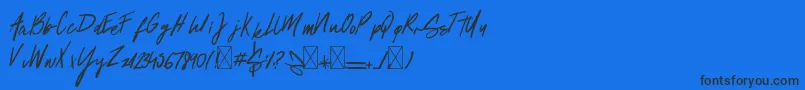 Springs-Schriftart – Schwarze Schriften auf blauem Hintergrund