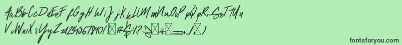 フォントSprings – 緑の背景に黒い文字