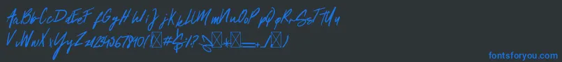 フォントSprings – 黒い背景に青い文字