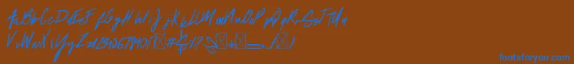 Шрифт Springs – синие шрифты на коричневом фоне
