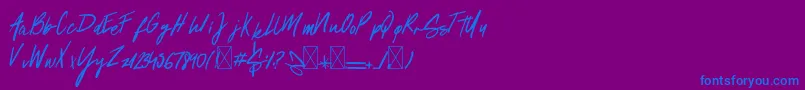 フォントSprings – 紫色の背景に青い文字