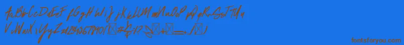 Czcionka Springs – brązowe czcionki na niebieskim tle