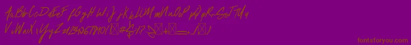 Springs-Schriftart – Braune Schriften auf violettem Hintergrund