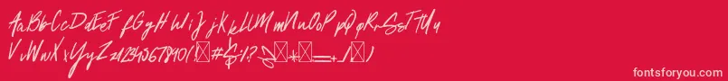 Springs Font – Pink Fonts on Red Background