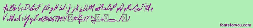 Springs Font – Purple Fonts on Green Background