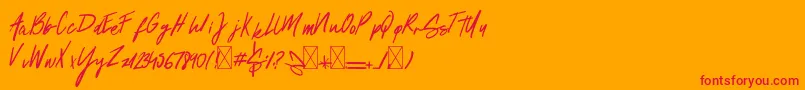 Springs Font – Red Fonts on Orange Background