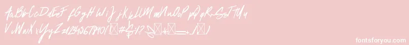 Springs-Schriftart – Weiße Schriften auf rosa Hintergrund