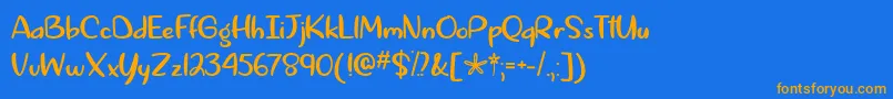 Springtime in April   Font – Orange Fonts on Blue Background