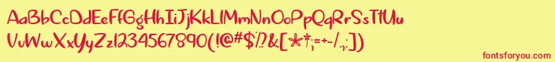 Springtime in April   Font – Red Fonts on Yellow Background
