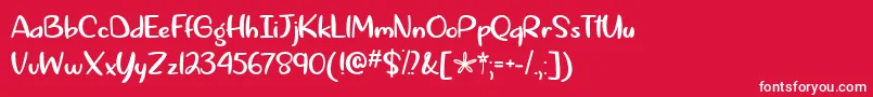 Springtime in April   Font – White Fonts on Red Background