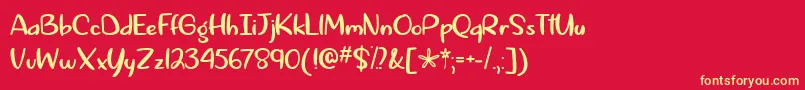 Springtime in April   Font – Yellow Fonts on Red Background