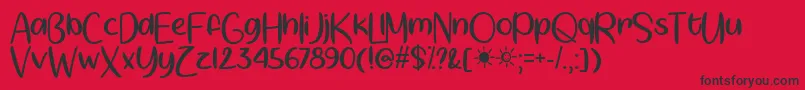 Springtime Sunshine   Font – Black Fonts on Red Background