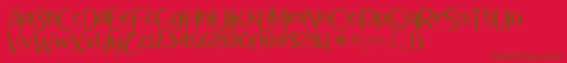 Fonte Springtime Sunshine   – fontes marrons em um fundo vermelho