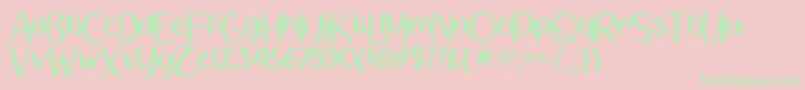 Springtime Sunshine   Font – Green Fonts on Pink Background