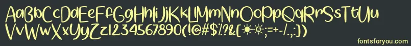 Springtime Sunshine   Font – Yellow Fonts on Black Background
