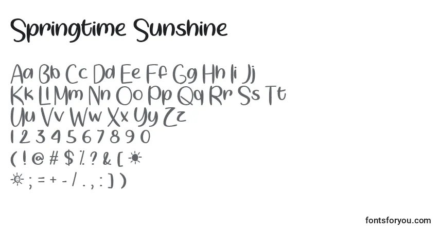 A fonte Springtime Sunshine   (141719) – alfabeto, números, caracteres especiais
