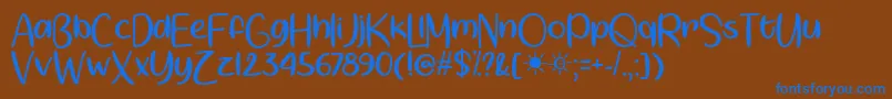 Springtime Sunshine   Font – Blue Fonts on Brown Background