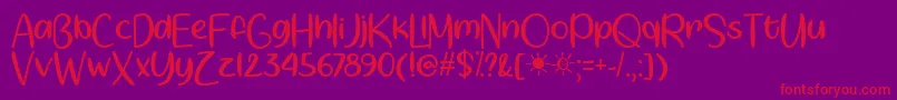 Springtime Sunshine   Font – Red Fonts on Purple Background