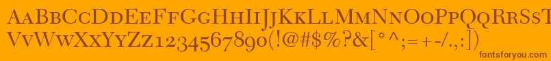 TycoonOldStyleSsiSmallCaps Font – Brown Fonts on Orange Background