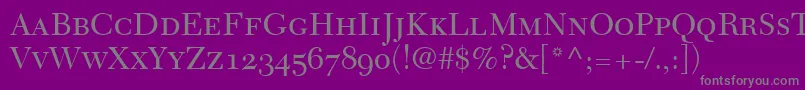 TycoonOldStyleSsiSmallCaps Font – Gray Fonts on Purple Background