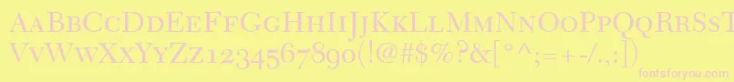 TycoonOldStyleSsiSmallCaps Font – Pink Fonts on Yellow Background