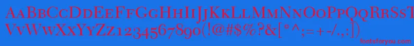 TycoonOldStyleSsiSmallCaps Font – Red Fonts on Blue Background