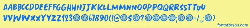 Springwood Brush DEMO Font – Blue Fonts on Yellow Background