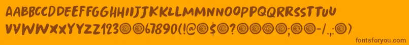 Springwood Brush DEMO Font – Brown Fonts on Orange Background