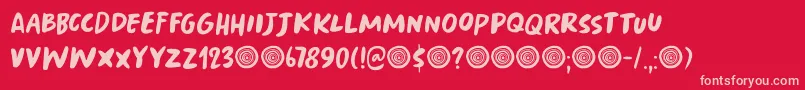 Springwood Brush DEMO Font – Pink Fonts on Red Background